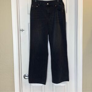 Pistola wide leg asymmetrical waist jeans Black Size 27